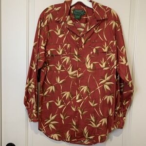 Vtg Ralph Lauren Country Men's Small Bamboo Print 100% Cotton Shirt